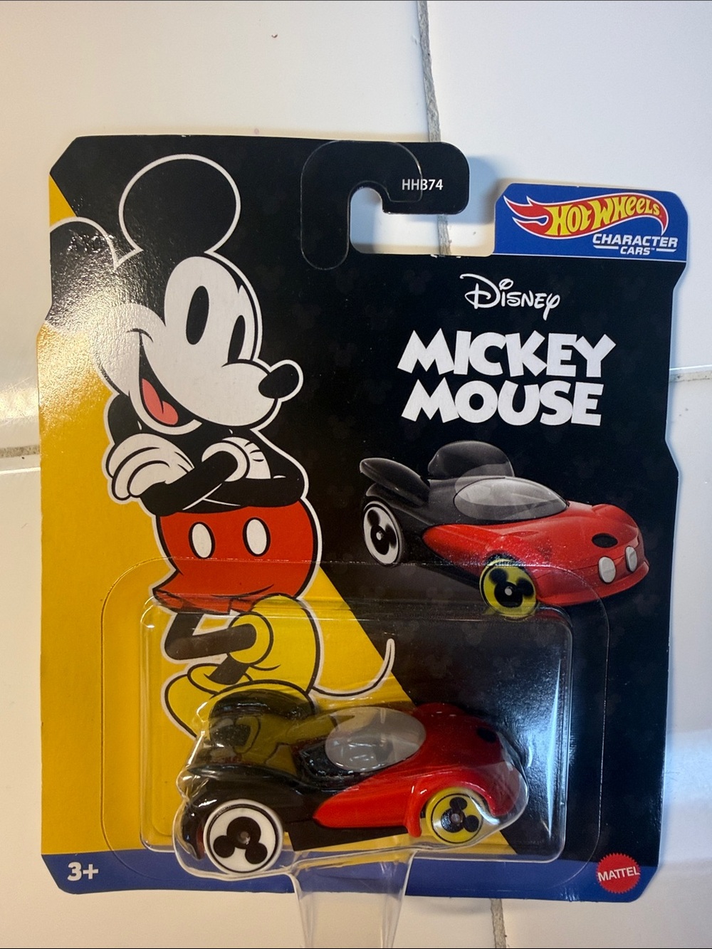 Disney Mickey Mouse Red and Black Hot Wheels Character Car. New in box